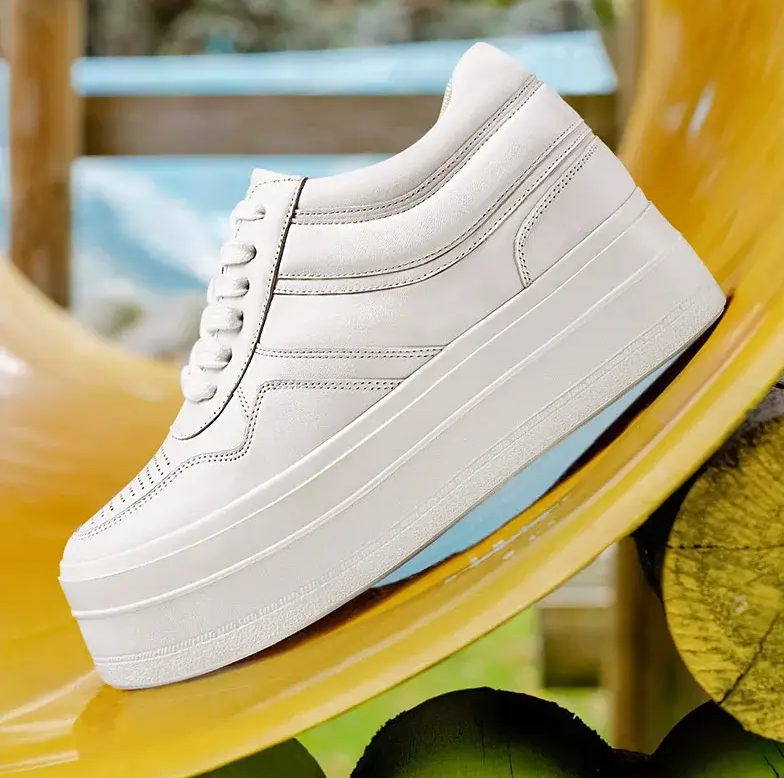 Women's White Wedge Sneakers 8 CM / 3.15 Inches