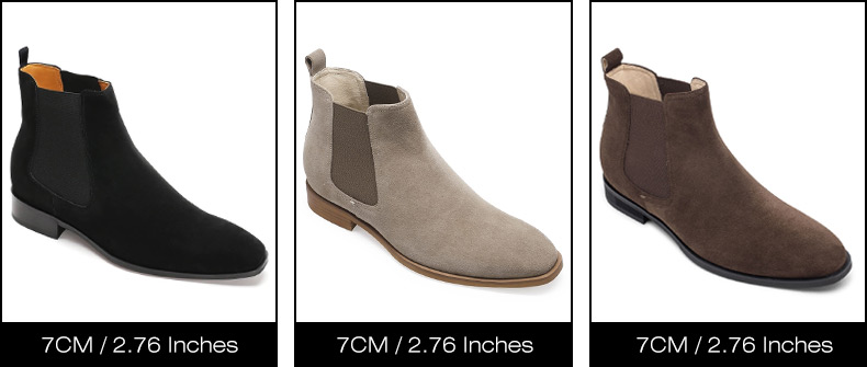 Suede Chelsea Boots 7 CM / 2.76 Inches