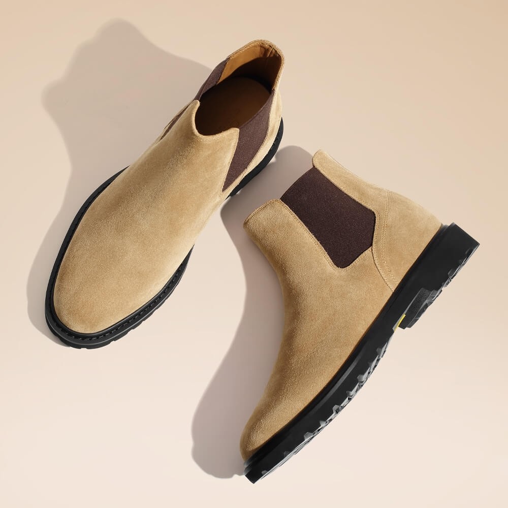 Suede Leather Chelsea Boots 8CM / 3.15 Inches