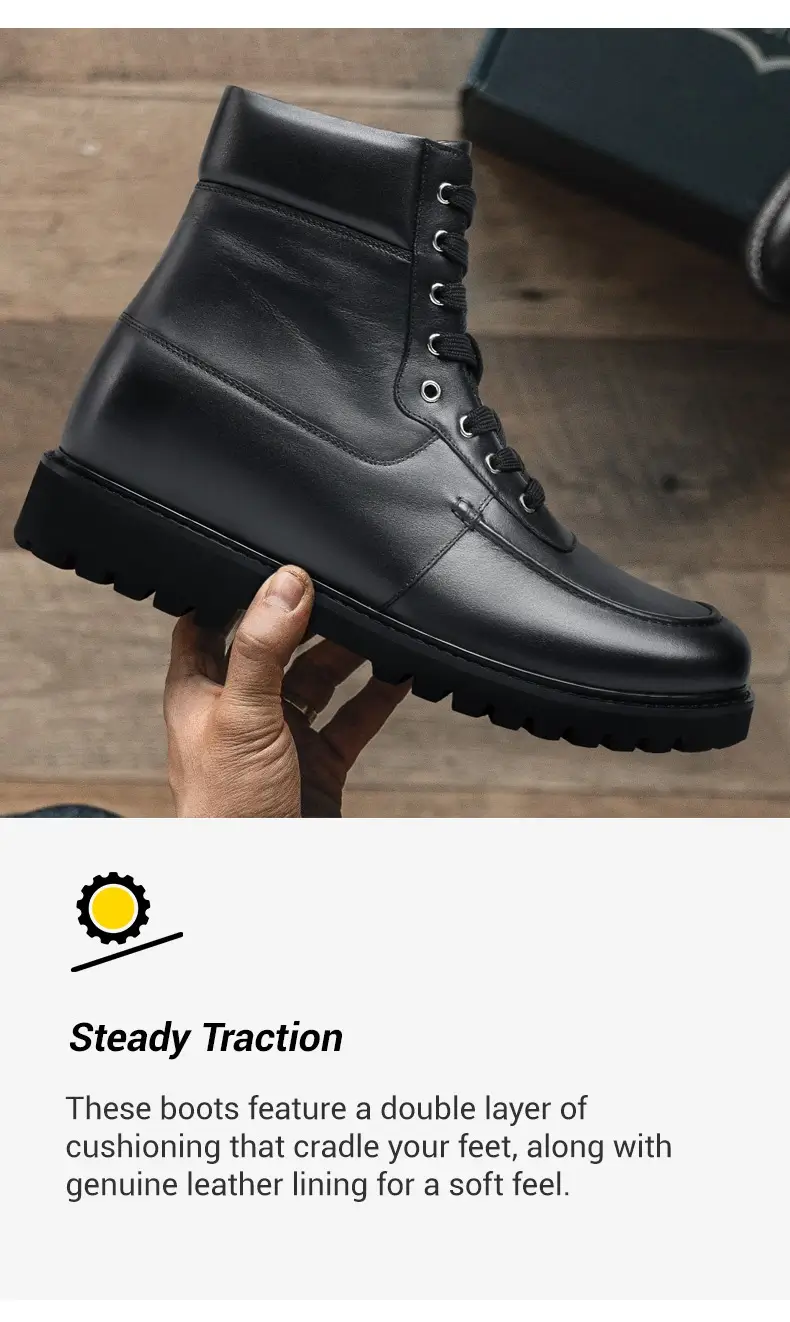 Taller Shoes - Mens Boots That Make You Taller - Black Casual Boots 8 CM 03