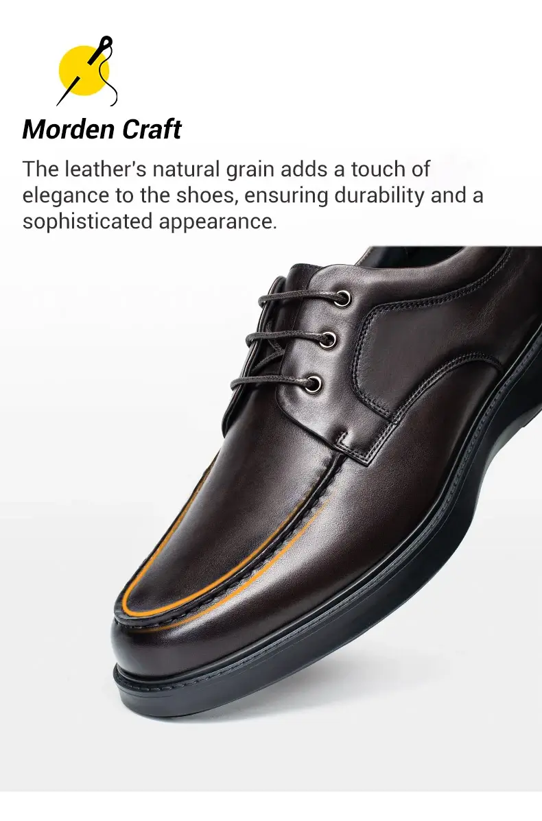 High Heels Men Shoes Black Genuine Leather