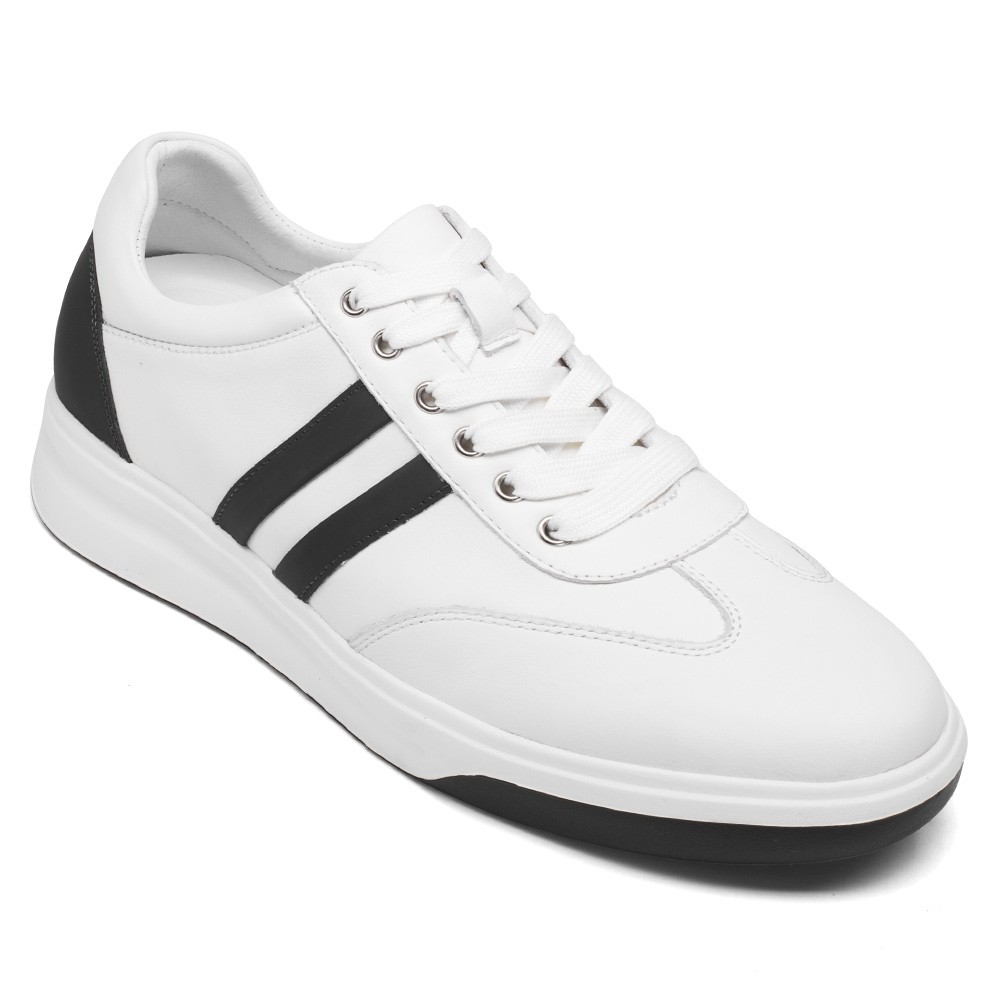 elevator sneakers - height enhancing shoes - casual men's white ...