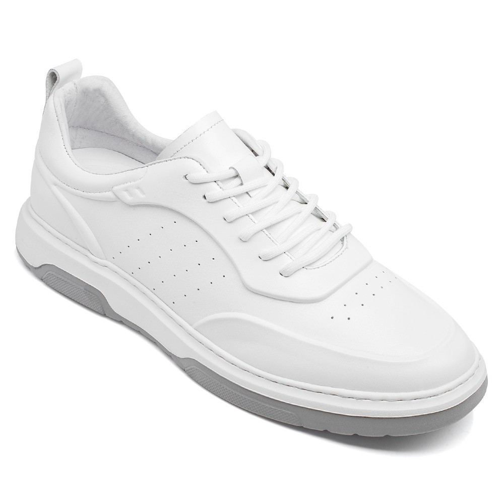 CMR CHAMARIPA Elevator Sneakers - Højdeforøgende Sportssko - Casual Mænds Lave Hvide Sneakers 6 CM