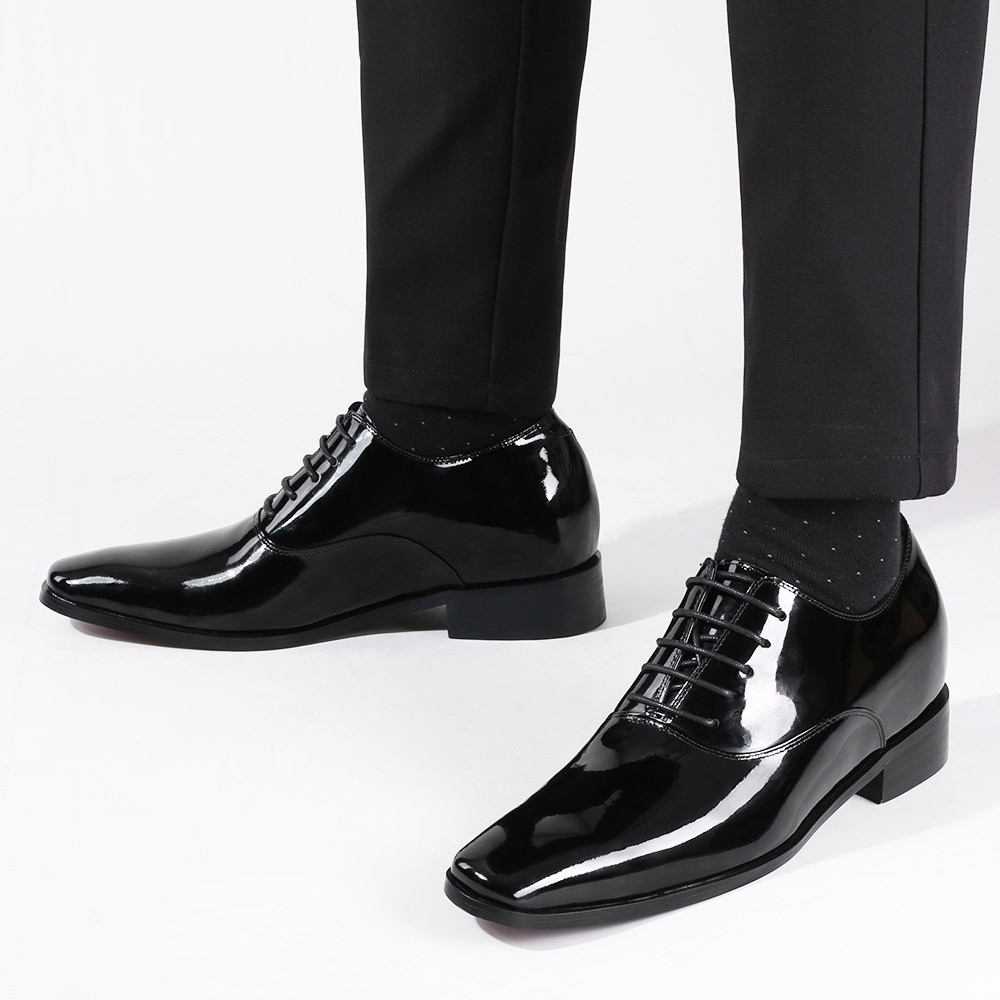 Glossy shoe lifts for men tuxedo elevator shoes high increase shoes ...
