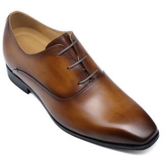 Elevator Dress Shoes – Brown Leather Oxford Men's Dress Shoes That