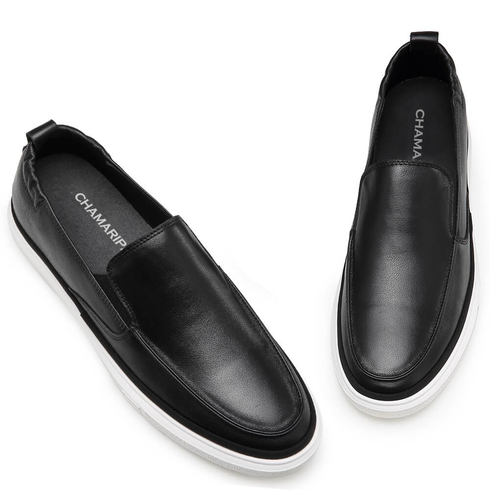 Chamaripa height increasing shoes black slip on casual shoes that ...