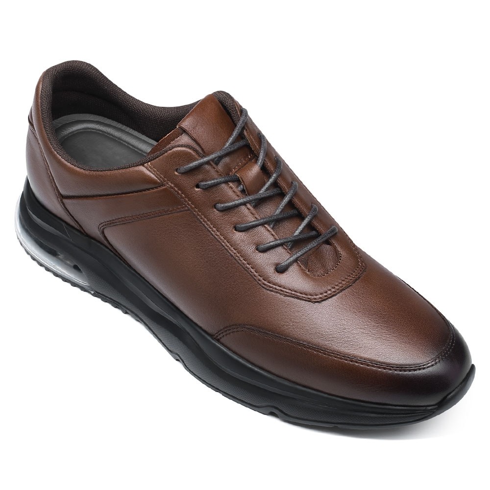 Zapatillas sneaker en cuero de becerro para hombre DARK BROWN